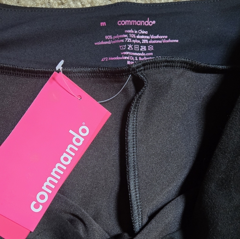 Nwt Commando Faux Suede Black Split Front Pant Size Medium - Picture 7 of 10